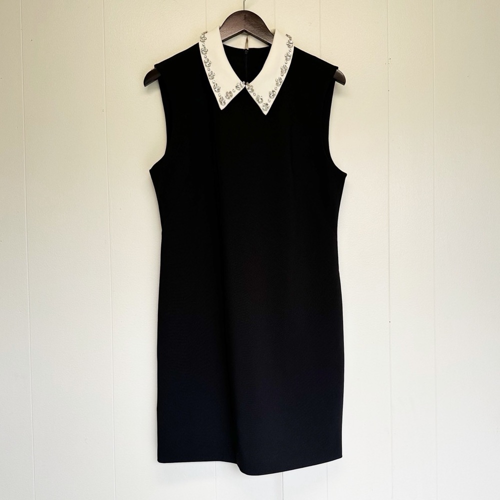 NWT J.CREW Embellished Collard Shift Dress In Stretch Crepe 12 - Picture 4 of 10